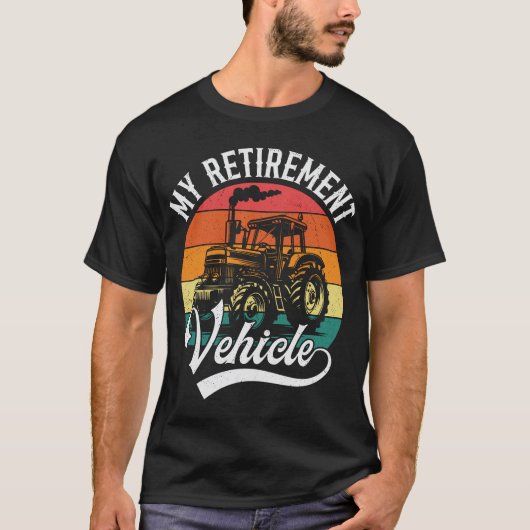 Mijn Retirement Vehicle Tractor Funny Farmer Gepen T-shirt (Voorkant)