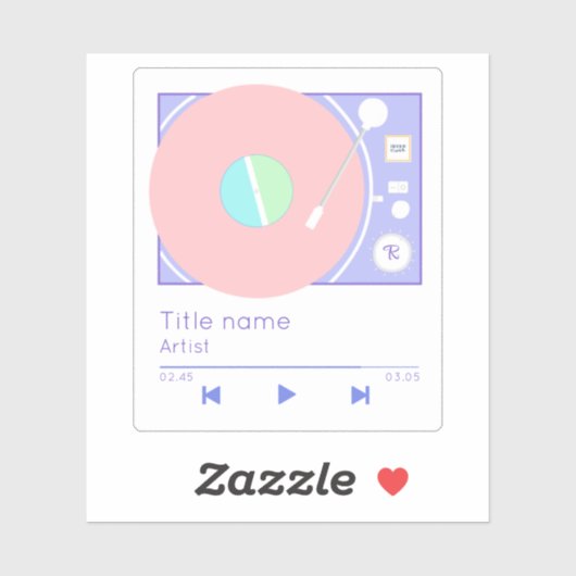 Mijn Retro Vibes Vinyl Record Player Pastel Sticker (Vel)
