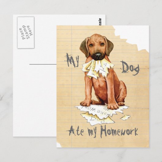 Mijn Rhodezische Ridgeback op mijn Briefkaart (Voorkant / Achterkant)