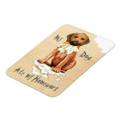 Mijn Rhodezische Ridgeback over mijn thuiswerknet Magneet (Linkerzijde)