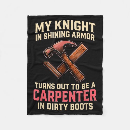 Mijn ridder in grappige timmerman vrouw vrouwen Gi Fleece Deken (Voorkant)