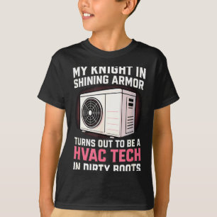 Mijn ridder in grappige verwarmings- en airconditi t-shirt