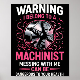 Mijn ridder in machinist vrouw vriendin grappige v poster