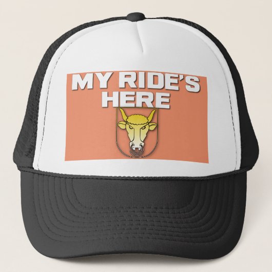 Mijn Ride is hier Bull Riding Funny Trucker Pet (Voorkant)