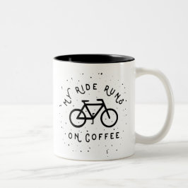 Mijn Ride loopt op koffie - Cyclelijst Tweekleurige Koffiemok