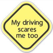 Mijn rijgedrag maakt me te gek sticker (Voorkant)