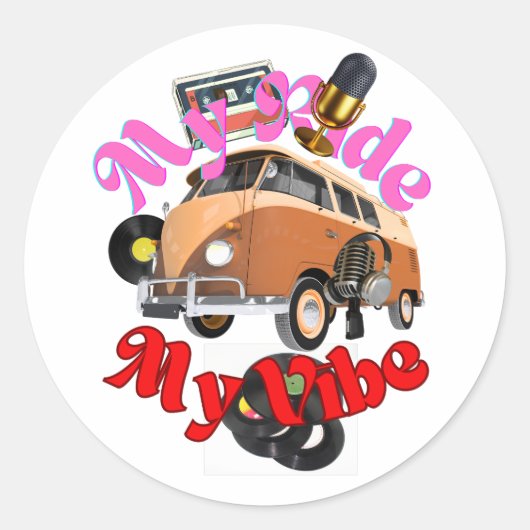Mijn ritje: mijn vibe ronde sticker (Voorkant)