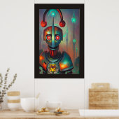 Mijn Robot DJ van Wombott Poster (Keuken)