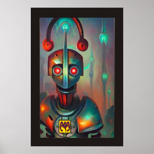 Mijn Robot DJ van Wombott Poster (Voorkant)