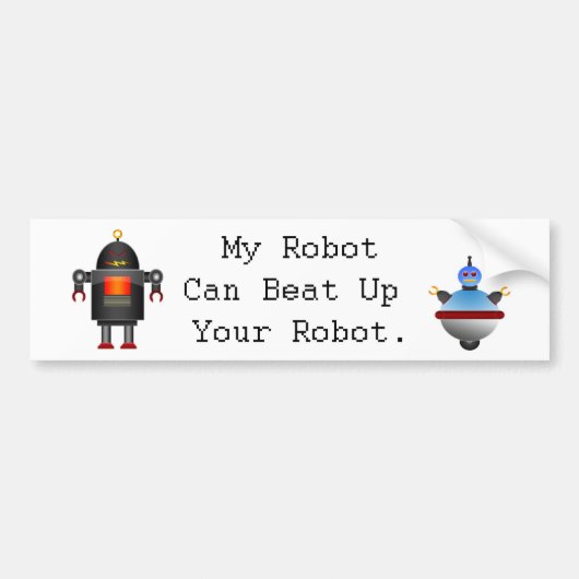 Mijn robot kan je robot omslaan bumpersticker (Voorkant)