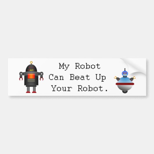 Mijn robot kan je robot omslaan bumpersticker (Voorkant)