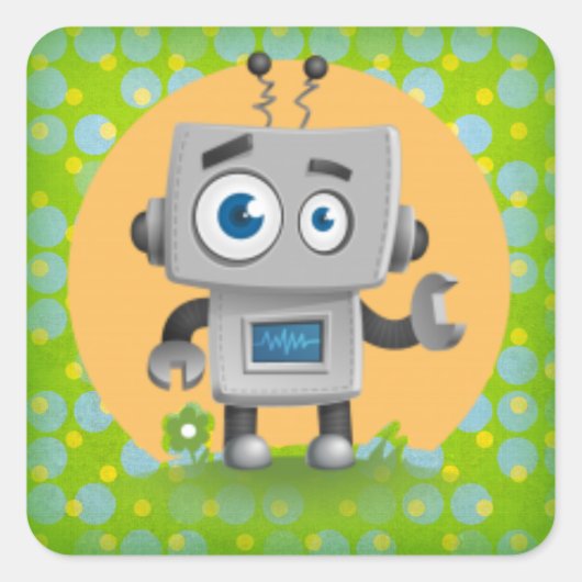 Mijn robot Sticker, glanzend Ronde Sticker (Voorkant)