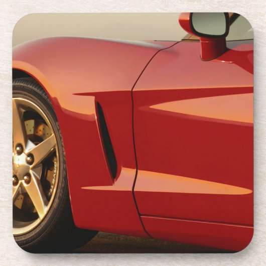 Mijn Rode Corvette Bier Onderzetter (Voorkant)