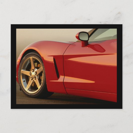 Mijn Rode Corvette Briefkaart (Voorkant)