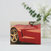 Mijn Rode Corvette Briefkaart (Staand voorkant)