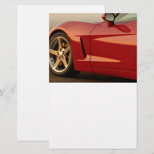 Mijn Rode Corvette Briefpapier (Voorkant / Achterkant)