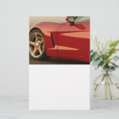 Mijn Rode Corvette Briefpapier (Staand voorkant)