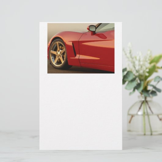 Mijn Rode Corvette Briefpapier (Staand voorkant)