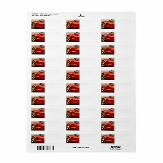 Mijn Rode Corvette Etiket (Full Sheet)