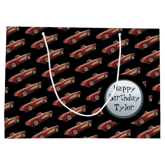 Mijn rode Corvette Gift Bag Groot Cadeauzakje (Achterkant)