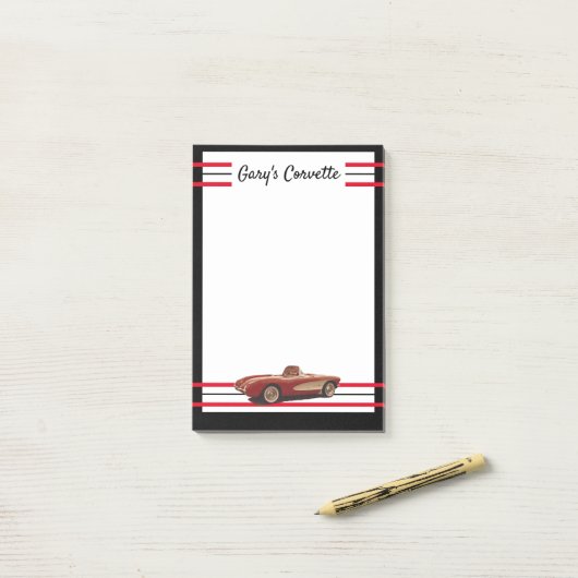 Mijn rode Corvette Post-It Notes (Op bureau)