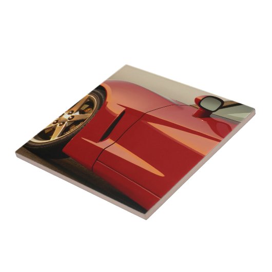 Mijn Rode Corvette Tegeltje (Zijkant)