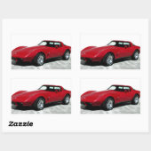 Mijn Rode Corvette uit 1979 Rechthoekige Sticker (Vel)