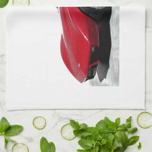 Mijn Rode Corvette uit 1979 Theedoek (Gevouwen)