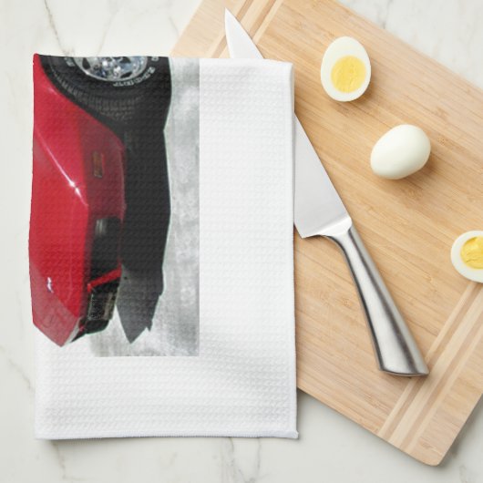 Mijn Rode Corvette uit 1979 Theedoek (Quarter Fold)