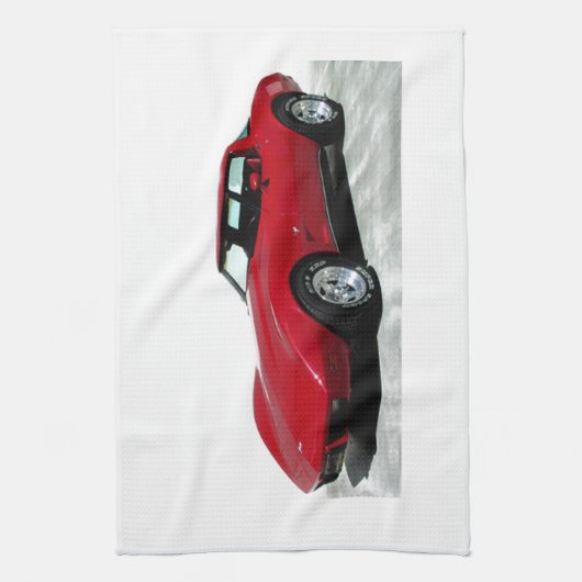 Mijn Rode Corvette uit 1979 Theedoek (Verticaal)