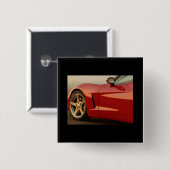 Mijn Rode Corvette Vierkante Button 5,1 Cm (Voorkant /achterkant)