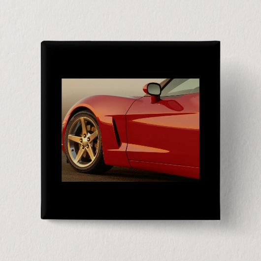 Mijn Rode Corvette Vierkante Button 5,1 Cm (Voorkant)