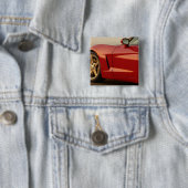 Mijn Rode Corvette Vierkante Button 5,1 Cm (In situ)