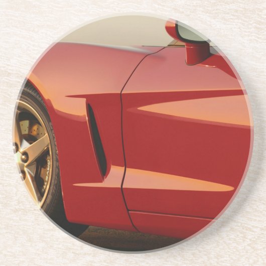 Mijn Rode Corvette Zandsteen Onderzetter (Voorkant)