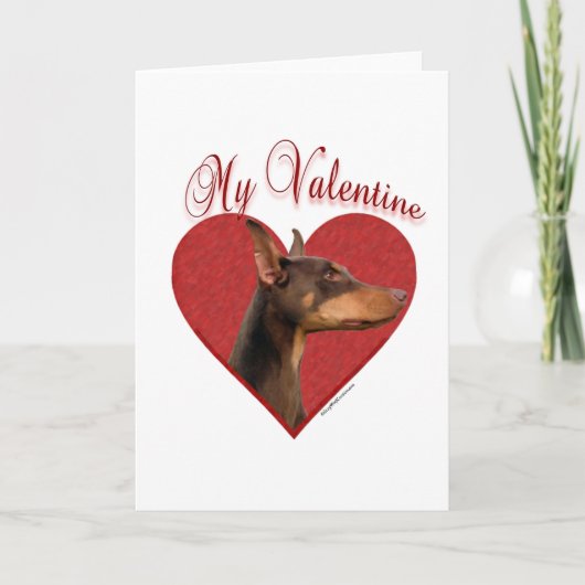 Mijn Rode Doberman Valentijn Feestdagen Kaart (Voorkant)