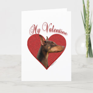 Mijn Rode Doberman Valentijn Feestdagen Kaart