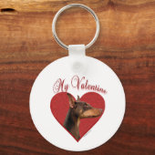 Mijn Rode Doberman Valentijn Sleutelhanger (Achterkant)