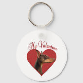 Mijn Rode Doberman Valentijn Sleutelhanger (Achterkant)