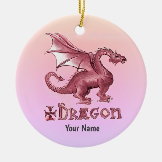 Mijn Rode Draak Keramisch Ornament (Voorkant)