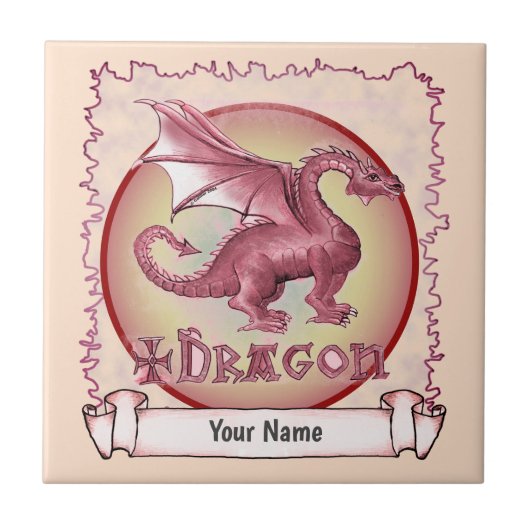 Mijn Rode Draak Tegeltje (Voorkant)