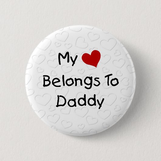 Mijn rode hart behoort tot papa ronde button 5,7 cm (Voorkant)
