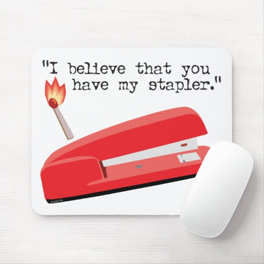 Mijn Rode Stapler Muismat (Met muis)