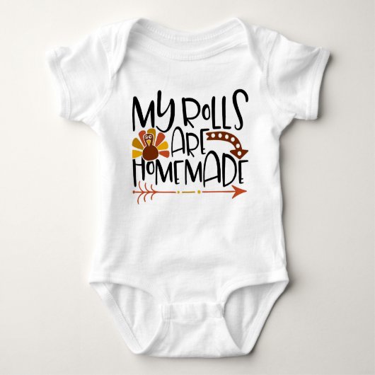 Mijn rollen zijn Thanksgiving van de Homemade Baby Romper (Voorkant)