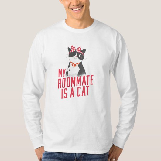 MIJN ROMMATE IS EEN KAT T-SHIRT (Voorkant)