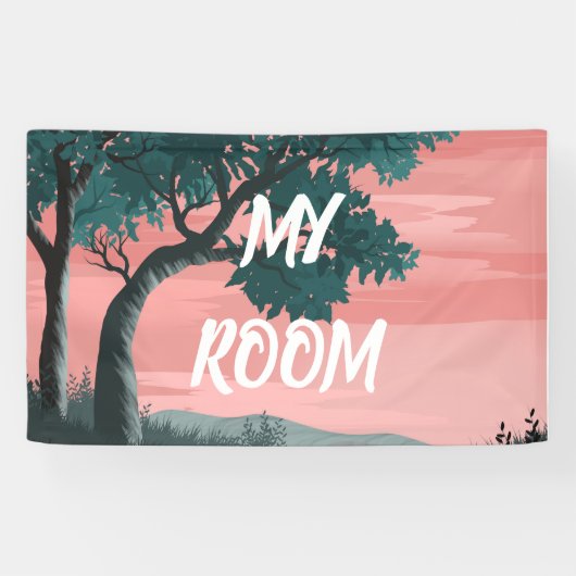Mijn Room Floral Tree Sunset Spandoek (Horizontaal)