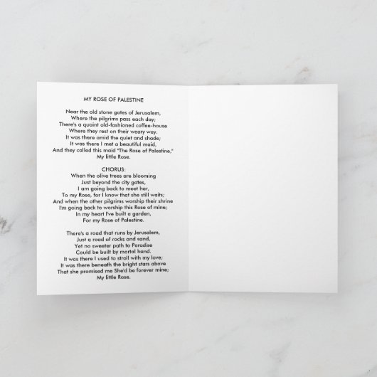 Mijn Roos van Palestijns wenskaart Kaart (Binnen)