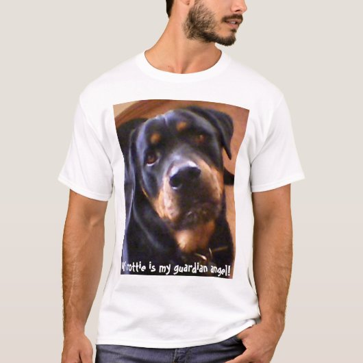 Mijn rottie is mijn beschermengel. t-shirt (Voorkant)