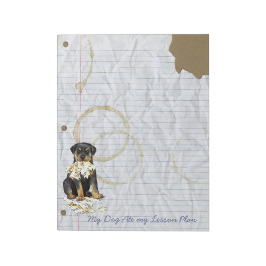 Mijn rottweiler Ate Mijn Lesson Plan Notitieblok (Linkerzijde)
