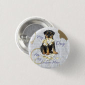 Mijn rottweiler Ate Mijn Lesson Plan Ronde Button 3,2 Cm (Voorkant /achterkant)