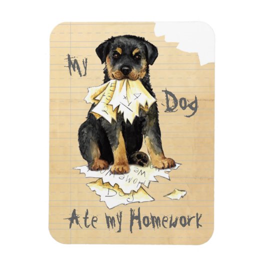 Mijn rottweiler Ate mijn thuiswerk Magneet (Verticaal)